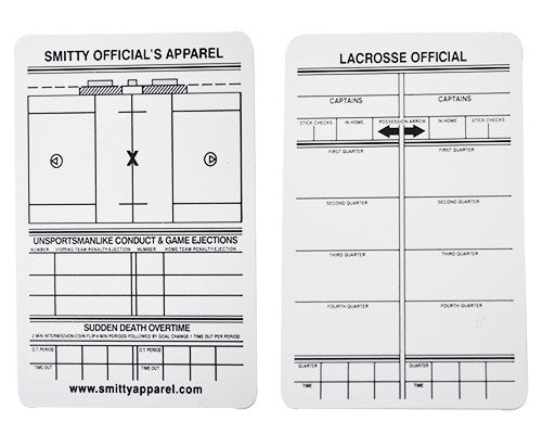 Plastic Reusable LACROSSE Game Card – Blow Your Whistles