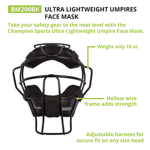 ULTRA LIGHTWEIGHT UMPIRE FACE MASK - CHAMPION SPORTS