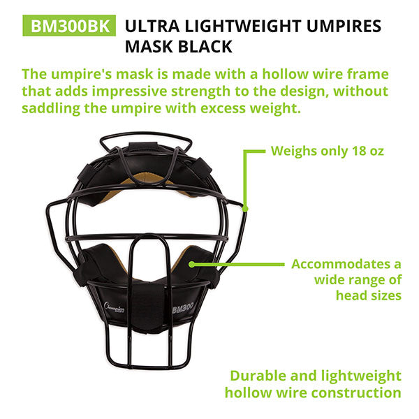 ULTRA LIGHTWEIGHT UMPIRE FACE MASK - CHAMPION SPORTS