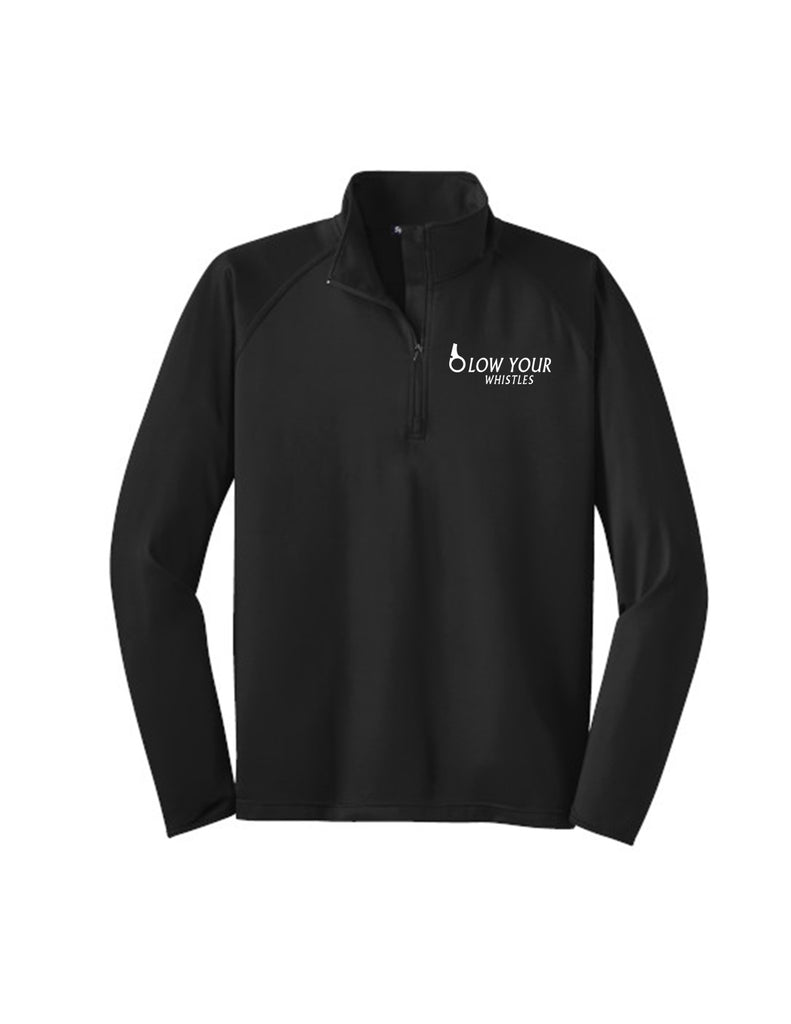 Blow Your Whistles Sport-Tek® Sport-Wick® Stretch 1/2-Zip Pullover - Black.