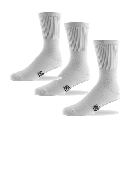 Pro Feet Crew Sock Black or White - 3 Pack