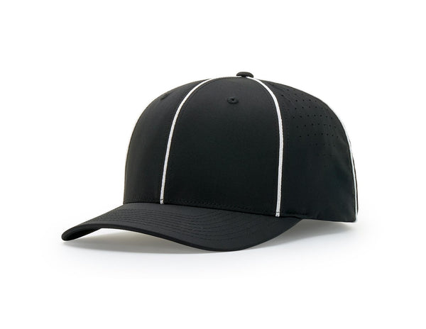 Richardson Ignite Laser Performance Black/White Football Hat - 785