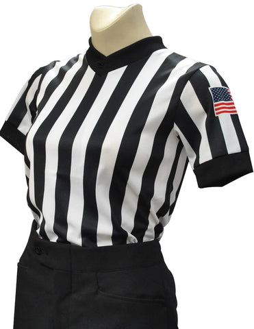 Women's "Body Flex" Sublimated 1" Basketball Officials Shirt W/Flag