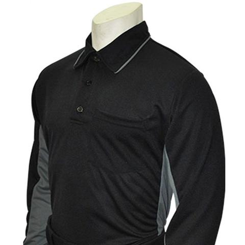 Smitty "Made in USA" - Major League Style Umpire Long Sleeve Shirt - Available in Black/Charcoal and Sky Blue/Black