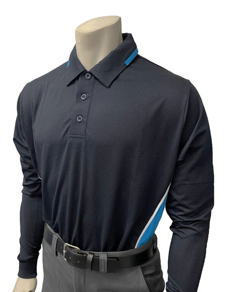 Men's "BODY FLEX" Smitty "NCAA SOFTBALL" Style Long Sleeve Umpire Shirts - Available in Midnight Navy/Bright Blue or Bright Blue/Midnight Navy