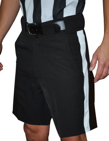 Smitty 4-Way Stretch Black Shorts with 1 1/4” White Stripe