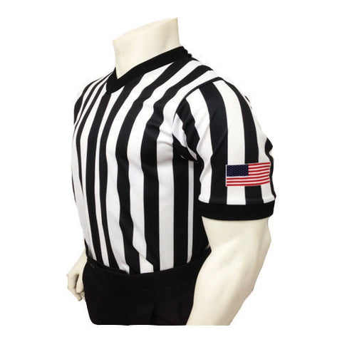 Sublimated 1" Stripe Basketball Officials Shirt W/Flag